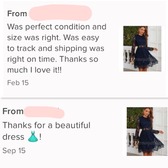 Black Elegant Dress Scallop Trim, Zipper Closure Long Sleeve Short, Mini, Lace - Picture 9 of 10